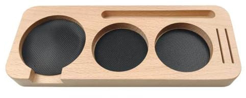 Osmond 58 mm Wooden Coffee Tamper Station Stand Coffee Portafilter Holder Presser Stand Espresso Distribution Lever Holder,C