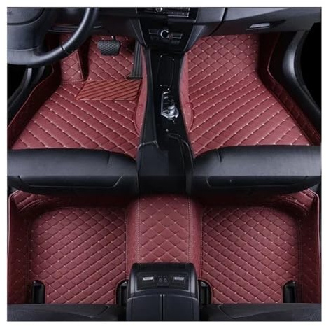 Für Peugeot Für 308 Für SW 2007 2008 2009 2010 2011 2012 2013 2014 2015 2016 2017 2018 2019 Auto-Fußmatten Innenausstattung Auto Innen Fußmatten(Wine Red)