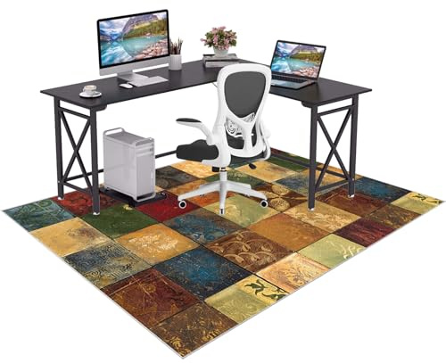 Antideslizante Alfombras para Silla de Gaming Oficina 60 x 90 cm Alfombra Escritorio Suelo Alfombras Sillas Ruedas Protectora para Suelos Duros Protectors Suelo Silla Ruedas Silla de Ordenador