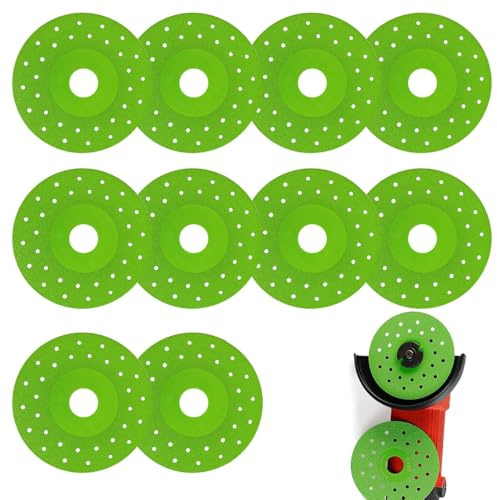 10Pcs Rock Slab Grinding Disc, 100mm 4/4.5/4.9 Inch Ultra-Thin Multi-Pore Saw Blades for Angle Grinder, 1mm Diamond Grinding and Cutting Disc Set for Granite, Marble, Glass, Ceramic Tile Polishing