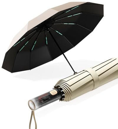 MidingChai Grand Parapluie Résistant aux Tempêtes, Protection UV, Ouverture et Fermeture Automatiques, Parapluie XXL, Parasol Portable pour le Golf, les Voyages et les Loisirs, pour Hommes et Femmes