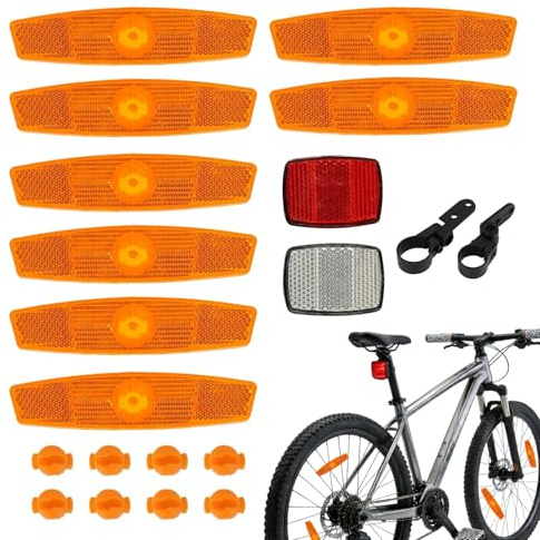 JinRuiCPeng 8 PCS Speichenreflektoren Fahrrad, Katzenaugen Reflektor Set für Speichen, Rückstrahler für MTB, Mountainbike und Kinderfahrrad, einfache Montage für mehr Sicherheit im Straßenverkehr