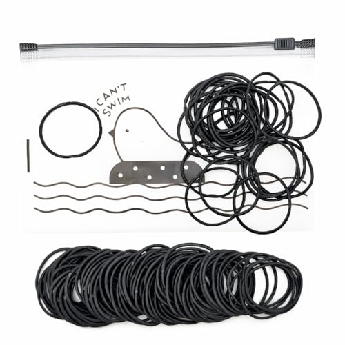100PCS Small Hair Bands 2mm Thin Hair Bobbles, Seamless No Metal Elastic Hair Ties for Fine Hair, Soft Ponytail Holders for Women Girls Kids (Black)