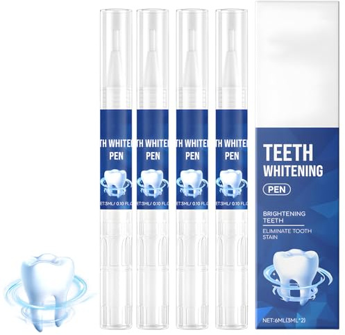 4 Unidades De 3 Ml Lápiz Blanqueador Dental Rápida, Pluma Para Blanquear Los Dientes, Mejora Eficaz De Las Manchas, Blanqueamiento Rápido Y Aliento Fresco, Para Uso Diario