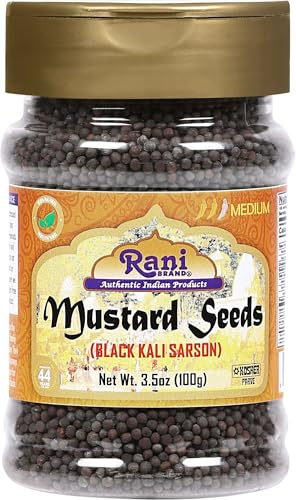 Rani Black Mustard Seeds Whole Spice (Kali Rai) 3.5oz (100g) PET Jar ~ All Natural | Gluten Friendly | NON-GMO | Kosher | Vegan | Indian Origin