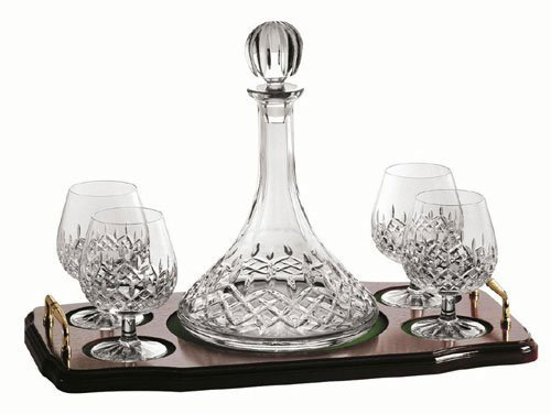 Galway Irish Crystal Brandy Decanter and 6 Glasses Set from the Longford Collection