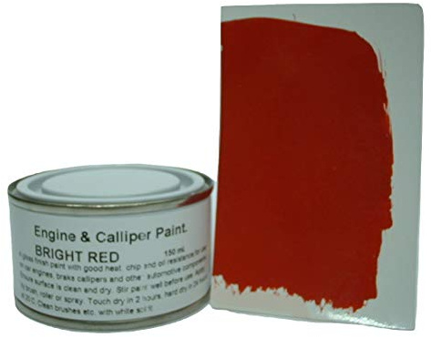 Fascinating Finishes Ltd 1 x 150ml Bright Red Engine Block Enamel Petrol Oil Resistant Heat Paint Rocker