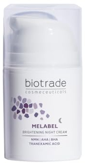 Biotrade Melabel Brightening Night Cream with NMN, AHA & BHA, and Tranexamic Acid – Mildert Hyperpigmentierung, Reduziert Dunkle Flecken und Bietet Kosmetische Hauterneuerung für Alle Hauttypen, 50 ml