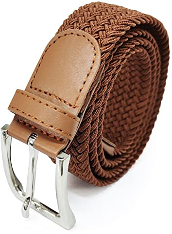 Glamexx24 Elastischer Gürtel Unisex, Geflochtener Stretchgürtel für Damen & Herren, Stufenlos Verstellbarer Stoffgürtel ohne Löcher, Flechtgürtel für Jeans & Freizeithosen (Breite: 3,5 cm)