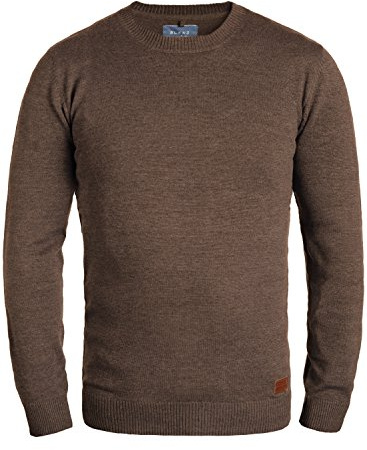 Blend BHLars stickad tröja för män, finstickad tröja med rund hals, Mockblandning (70816), XL