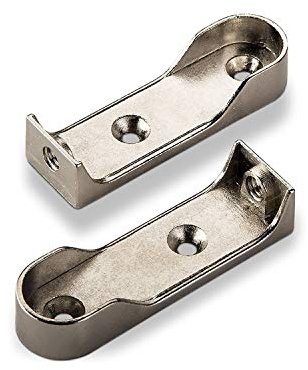 SOTECH 2 Paar Schrankrohrlager 30 x 15 mm | zum Anschrauben Schrankstangenlager Kleiderstangenhalter Schrankrohrhalter