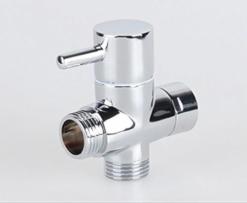 NUZAMAS T-Adapter with Shut-Off Valve, Ceramic core, 3-Way Connector Home Bathroom M/F Brass 1/2 T-Type Toilet Bidet Sprayer Diverter Tap Shut Off Valve