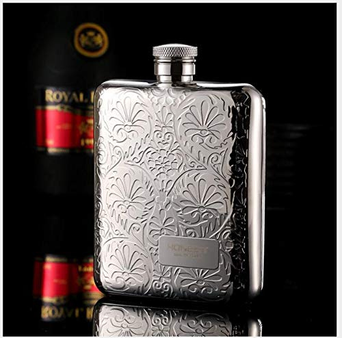 Flasques 18/8 304 En Acier Inoxydable Cruche à Liqueur En Plein Air Portable En MéTal Barware 6 Oz Avec Entonnoir