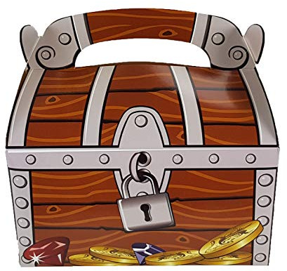 Palandi Cofre del Tesoro Pirata para Regalos en la Fiesta de cumpleaños de los niños 6 Piezas