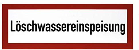 MBS-FIRE - Brandschutzfachhandel Aufkleber 'Löschwassereinspeisung' 420x148mm, Folie, selbstklebend, UV-Stabil, Wetterfest, rot, Kunststoff, Feuerwehr, Feuerwasser Einlass, Rechteck, Outdoor