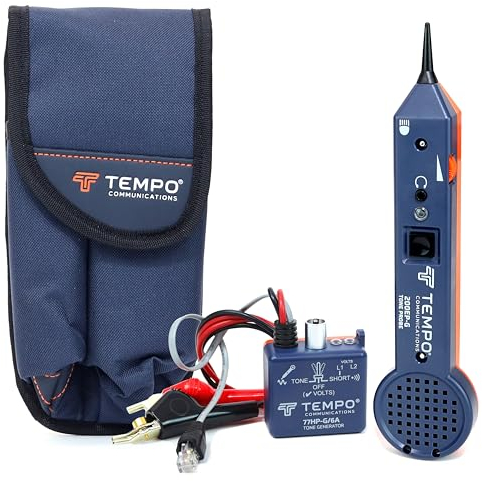 TEMPO Communications 701K-G Original Wire Tracer Tone Generator and Probe Kit for Ethernet, Internet, Telephone, Speaker, Coax, Video, and Data Cable (701K-G-BOX Cable Toner)