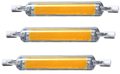 R7S 118mm LED Bulb Dimmable 15W(Equivalent to 150W Halogen Replacement)Warm White 3000K R7S COB LED Bulbs J-Type 120V T3 R7s Base Double Ended Flood Light for Work Lamp Base Tube Work Lighting,3 Pack