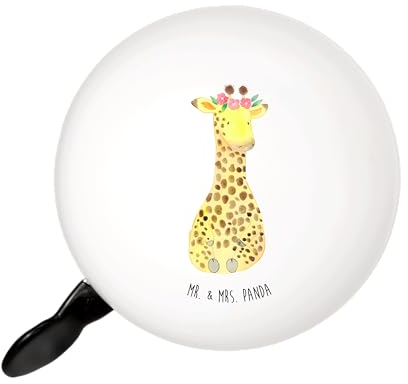 Mr. & Mrs. Panda Fahrrad-Klingel Giraffe Blumenkranz - Geschenk, Klingel Für Fahrrad, Fahrrad-Glocke, Abenteurer, Selbstliebe, Freundin, Afrika, Fahrradklingel