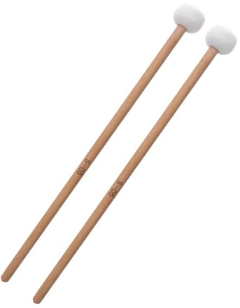 2PCS Drum Mallet White Felt Drum Stick Timpani Percussion Mallets Musical Instrument Accessories for Snare Drum