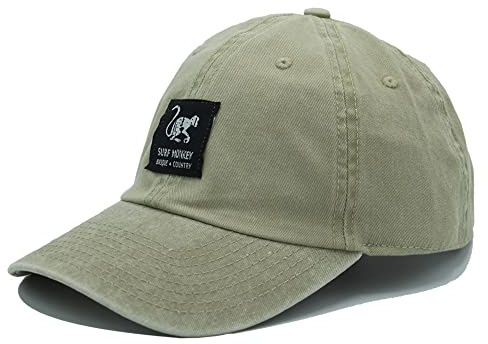 SURF MONKEY Klassische Baseballmütze aus Baumwolle ohne Struktur - Used-Look (Beige), beige, Einheitsgröße
