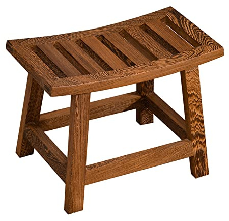 YQKDGQY Holzhocker Duschsitze Duschhocker Badezimmerbankhocker, wasserdichter Holzduschbanksitz Spa-Badehocker Rasierfußstütze Tritthocker Indoor Outdoor Patio Garden Yard