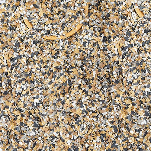 Taiyin 2.8 Kg/ 6.17 lb Blend Decorative Color Chips Epoxy Flakes for Garage Floor Blend Concrete Coatings Paint Chips for Wall Interior Exterior Basement(Black, White, Grey, Yellow, Coffee,2-4 mm)