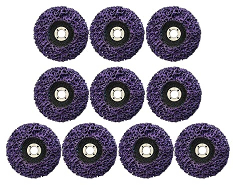 Jarshtime Schrubscheiben 10 Stück 115mm x 22mm CSD Scheiben Ø 115mm Violett Schleifscheiben für Winkelschleifer Nylon Gewebescheibe Reinigungsscheiben Grobschleifscheiben Rostentferner