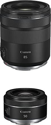 Canon 4234C005AA - Objetivo RF (85 mm, F 2, Macro IS STM) & Objetivo RF 50mm F1.8 STM de | Compacta y Ligera, Abertura rápida de F1.8, Compatible con Todas Las cámaras de la Serie EOS R de