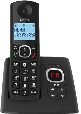 ALCATEL F530 Voice - Telefono fisso cordless DECT con segreteria - Grande display retroilluminato - Vivavoce - Funzione blocco chiamate - 2 tasti di memoria diretta - Nero