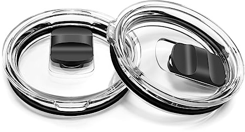 20 oz Tumbler Lid, Replacement Lids Compatible for YETI 20 oz Tumbler, 10/24 oz Mug and 10 oz Lowball, 2 Pack Travel Spill Proof Cup Lids Covers with Magnetic Slider Switch, BPA Free