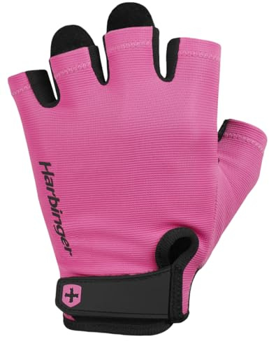 Harbinger Power 2.0 Trainingshandschuhe-Bequem, leicht und atmungsaktiv, Verstellbarer Sitz mit Klettverschluss am Handgelenk, perfekt für Anfänger und Moderate Workouts,XS,Rosa