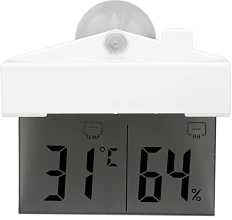 Digital Hygrometer Indoor Thermometer Humidity Meter, Room Temperature Humidity Monitor with Suction Cup for Baby Room, Greenhouse, Home