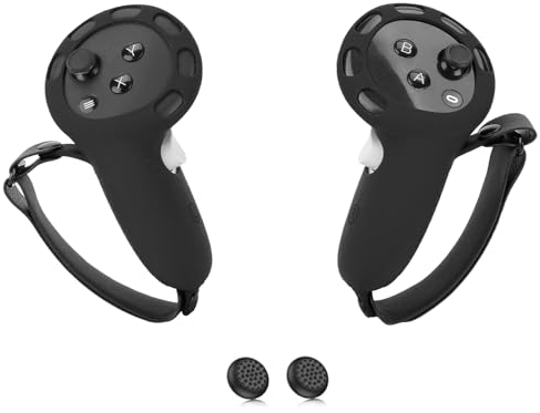 Poignées pour MetaQuest 3S/3, Texture Anti-dérapante et Sangles Ajustables, Housse de Protection pour manettes Quest 3S, Accessoires de Jeu VR Quest3S Confortables