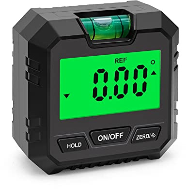 TFixol Magnetisk digital vinkelmätare Absolut och relativ mätning Vinkel- och lutningsomvandling Lutningsmätare LCD-skärm med bakgrundsbelysning Mångsidig klinometer Svart med spritbubbla