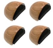 MSGsl Topes para puertas madera Roble 4 Ud con adhesivo - No requiere adhesivo adicional - puertas suelo proteger puertas y paredes, tope puerta suelo forma Lux, medida 47 mm (4, Roble)