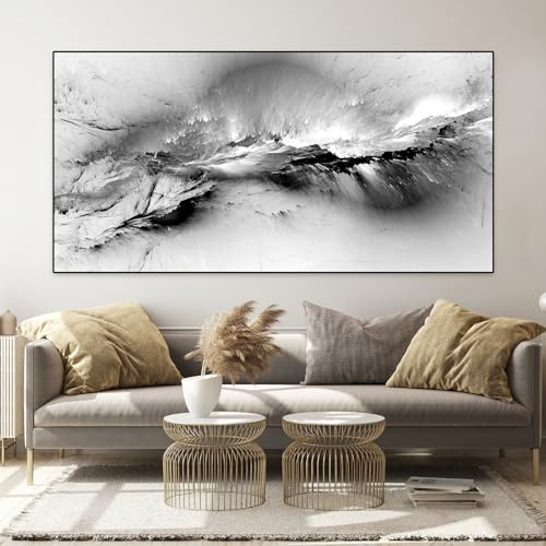 IUNTWEIE Abstrakte Moderne Leinwandbilder Groß Bunte Aurora Bild auf Leinwand Abstrakte Poster Vintage Gold Kunstdrucke Modern Wohnzimmer Schlafzimmer Dekoration Poster Ohne Rahmen (style-3,70x140cm)