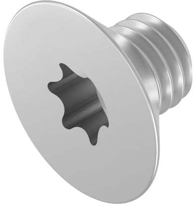 SECCARO Senkschraube M3 x 4 mm, Edelstahl V2A VA A2, ISO 14581, Innensechsrund (TX), Vollgewinde, 20 Stück