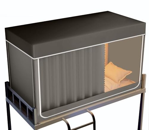 Leodun Tragbares Betthimmel-Bettzelt –Schlafzelte mit Moskitonetz für Erwachsene und Kinder,3 Türen Privacy Space Dream Zelte,Verdunkelung Atmungsaktive Private Himmelbett,Grau,90×190×90cm