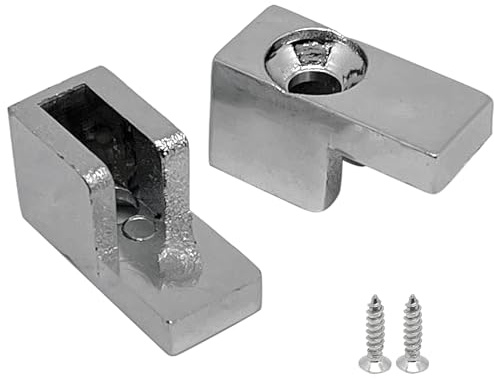 6pcs Plastic F-Shaped Bathroom Door clamp,Frameless Glass Clamp Holder,with M4x16mm Screw,for 8mm(0.31in) Thickness Glass(Small Size)