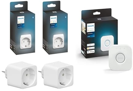 Philips Hue 2 Smart Plug Weiß, Smarte Steckdose mit Bridge - Intelligente Lichtsteuerung für Ihr Zuhause