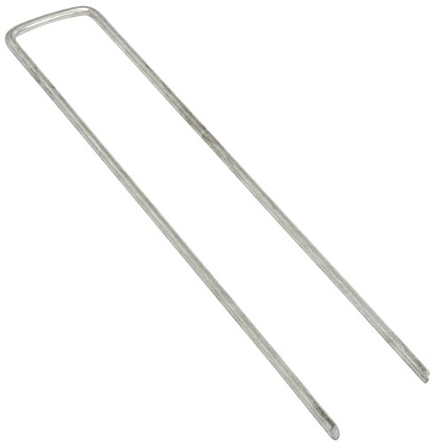 AERZETIX - C73800 - Lot de 20 Agrafes Crochets de Fixation en Forme U pour Filet Toile bâche Voile de paillage 15x3 cm - en Acier zingué - Gazon Artificiel Jardin ancrage allées terrasses