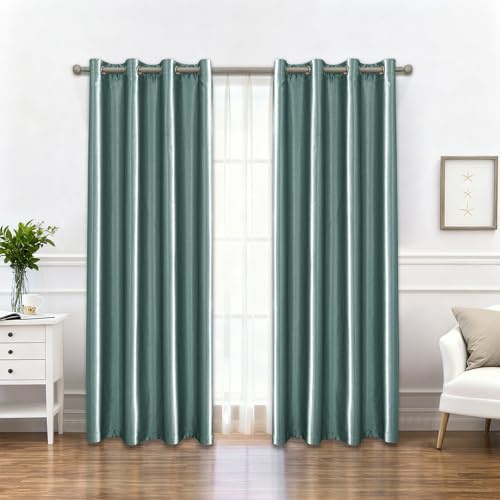 Ystyle Tende Per Interni 2 Pezzi, 140x180 cm, Tende Camera Da Letto Moderna Natalizie, Oscurante Da Interno Con Anelli, Tenda Termica Isolante Freddo E Caldo Soggiorno, Blu Chiaro