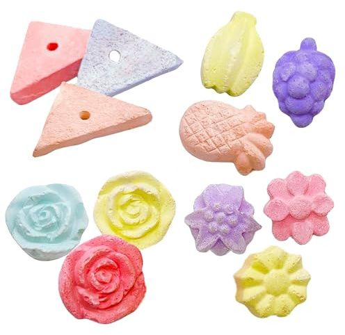 Tfwadmx Lava Block Chew Toys 12 Pcs Teeth Grinding Pet Block Pumice Calcium Stone Wood Sticks Toy for Chinchilla Hamster Mouse Squirrel Bunny or Other Small Animal