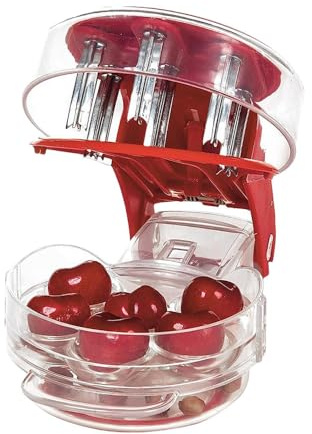 Denocciolatore per Ciliegie, Estrattore Portatile per Noccioli di Ciliegia - Estrattore di Semi di Ciliegia, Denocciolatore per Olive Estrattore di Noccioli Pull Rapido a 6 Fori per Cucina