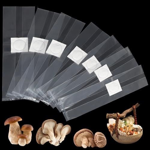 SWAWIS 50 sacchetti per coltivazione di fungo Enoki, 18 x 35 cm