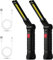 2pcs Lampes de Travail LED Rechargeables, COB Baladeuse LED lampe torche, Lampe Portable Avec Base Magnétique Et Crochet De Suspension 5 Modes Pour Garage, Camping, d'urgence, etc (Noir)