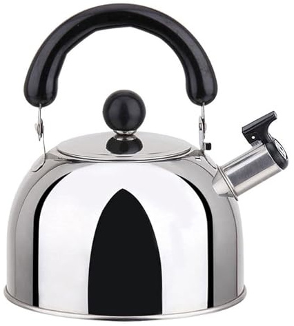 YCOLX Mini Bouilloire Sifflante de Camping 1L, Bouilloire d'eau Bouillante, Bouilloire Ergonomique à Poignée Chirurgicale