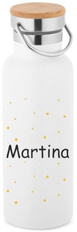 Worfull Regalos Botella de agua personalizada para niños, Botella de agua acero inoxidable, con varios diseños, Térmica Boca Estándar - Sin BPA, para Niños Deporte, Ciclismo, Parque. (ESTRELLAS)