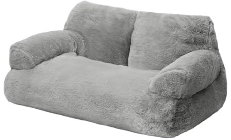 Dualoai Katzencouch, Hundecouch, Katzensofa, Haustier-, Haustier-Couchbett für Kätzchen, alle Rassen, Hauskatzen, Gray M