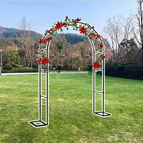 Metall-Gartenbogen Rankgitter für Rosen, freistehender Rosenrahmen und dekorativer Pavillon, Hochzeitsbogen, schwarz, 200 x 230 x 40 cm, ideal für verschiedene Kletterpflanzen